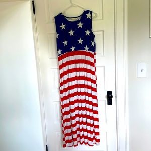 Patriotic long flag dress
